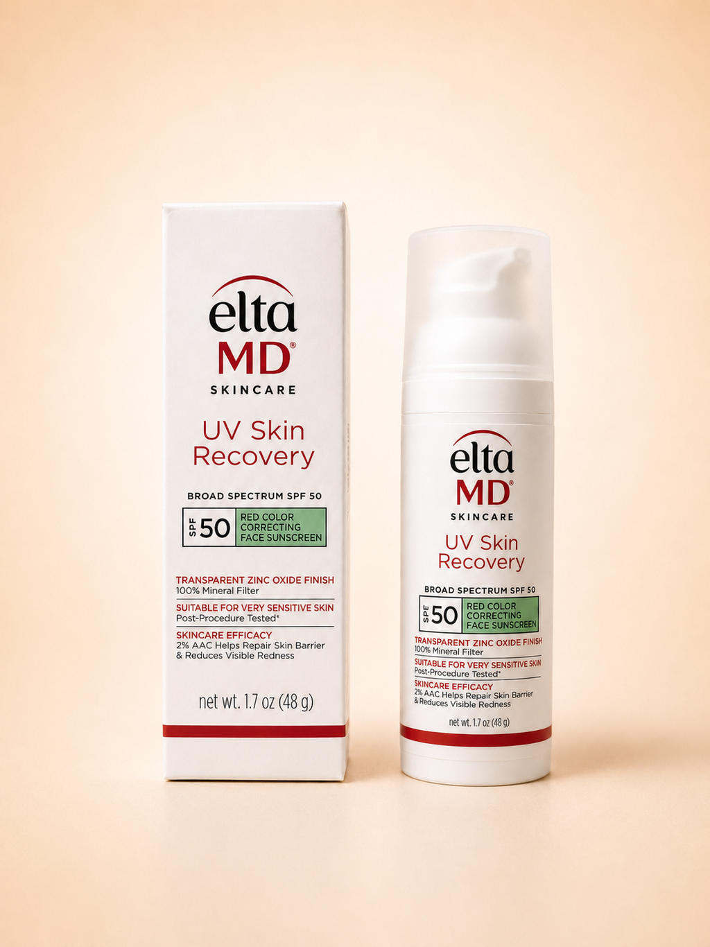 EltaMD UV Skin Recovery Red Color Correcting Green Tint Broad Spectrum SPF 50
