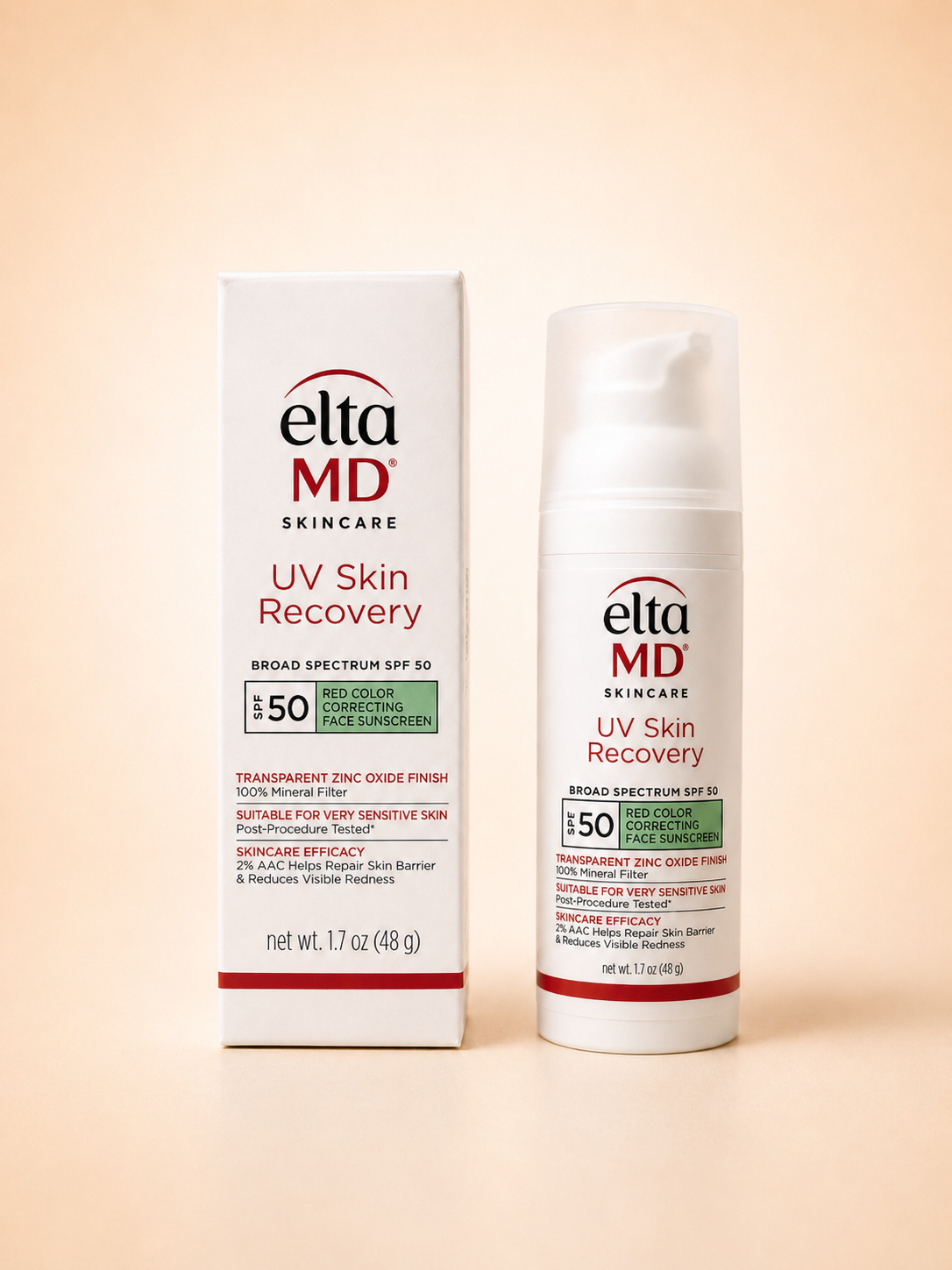 EltaMD UV Skin Recovery Red Color Correcting Green Tint Broad Spectrum SPF 50